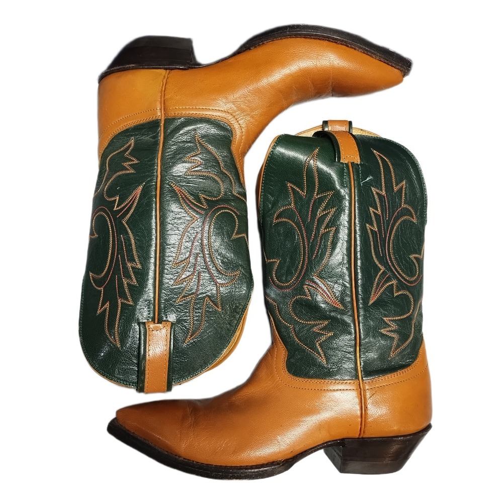 Hondo Western Boots Womens US 6B Multi Cowgirl Oil Resistant Pointed Toe Pull On